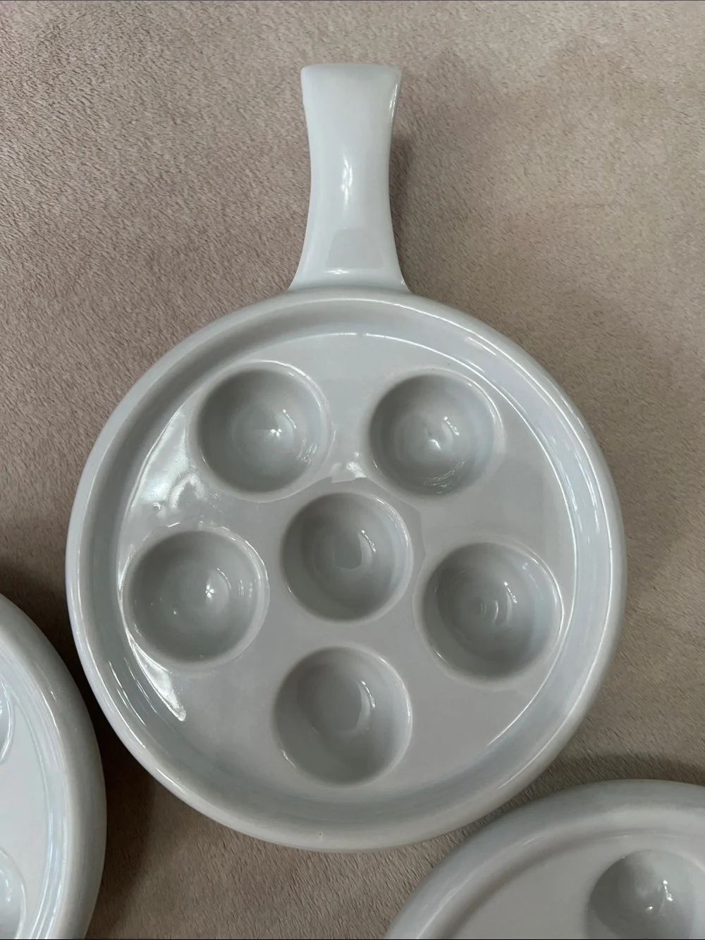 Sur La Table Porcelain Escargot Baking Dishes. Set of 4